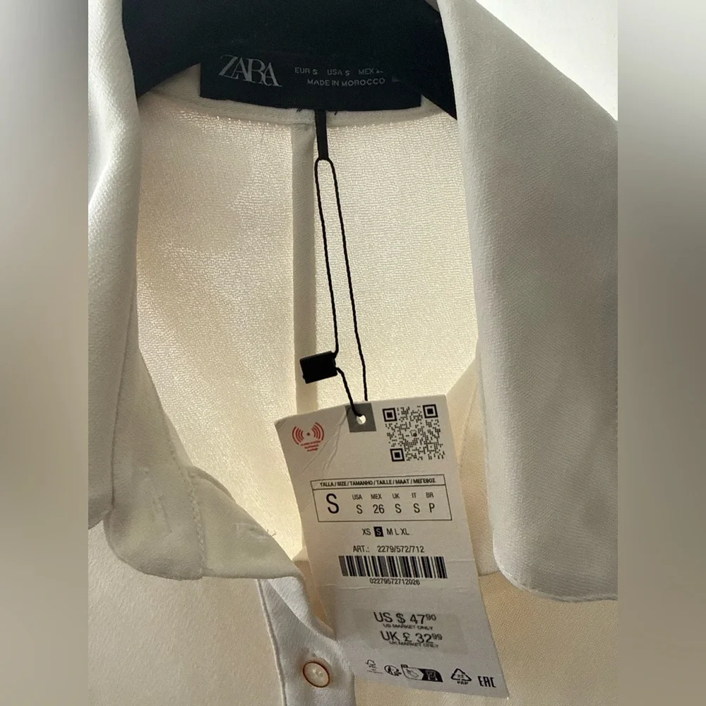 Zara White Button Down Shirt - Picture 5 of 6